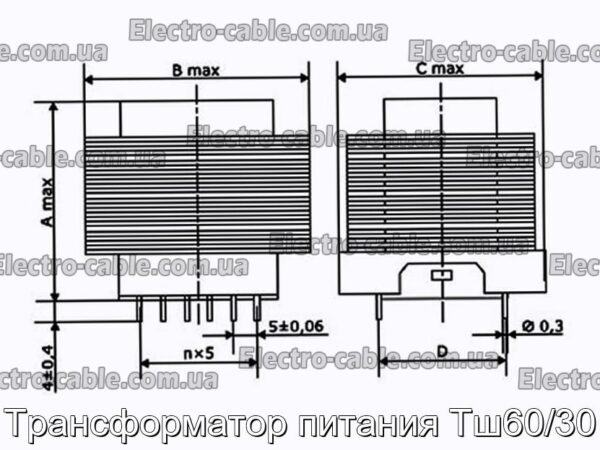 Трансформатор питания Тш60/30 - фотография № 1.