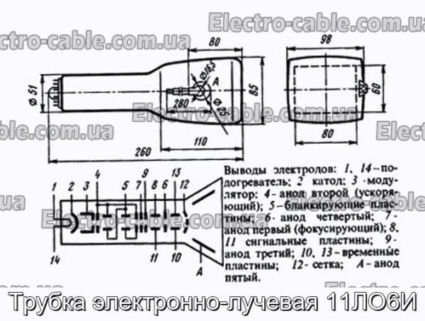 Трубка электронно-лучевая 11ЛО6И - фотография № 1.