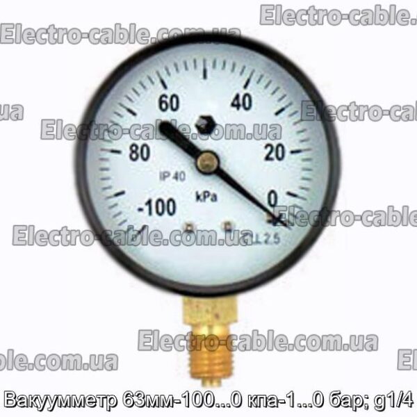 Вакуумметр 63мм-100...0 кпа-1...0 бар; g1/4 - фотография № 1.