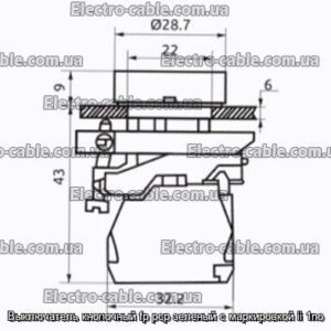 Выключатель кнопочный fp pcp зеленый с маркировкой і 1no - фотография № 2.