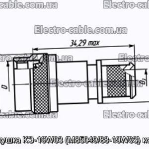 Заглушка КЭ-19W03 (M85049/88-19W03) кожух - фотография № 1.