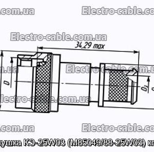 Заглушка КЭ-25W03 (M85049/88-25W03) кожух - фотография № 1.